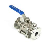 DN15 Fit 19mm Pipe OD 1.5" Tri Clamp Ferrule OD 50.5mm 304 Stainless Steel 3-Piece Type Sanitory Ball Valve
