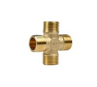 DN15 G 1/2" Male Cross 4 Way Brass Pipe Coupling Joiner Adapter Fitting