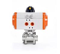 DN15 Pneumatic Ball Valve Stainless Steel Female thread Double Acting 1/2" Three Piece Pneumatic quick cut-off ball valves