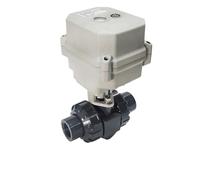 DN15 valvola elettrica automatizzata plastica True Union BSP, NPT adesivo 110 V fino a 230 V valvola di controllo del motore elettrico IP67 CE trasmissione in metallo (NPT_AC110V TO 230V_CR502)