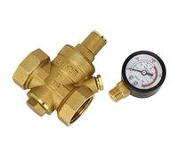 DN25 Brass Adjustable Water Pressure Reducing Regulator Reducer Gauge Meter with Piston Structure for Tap Water Equipment Durable Brass Construction 1.6Mpa Max Pressure