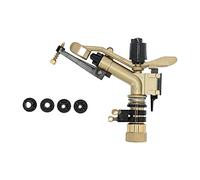 DN25 Rotating Sprinkler | Adjustable 5-15M Radius & 10-15m³ / H Flow | Sturdy Brass Drive Sprinkler for Lawn/Garden/Farm Irrigation | 4 Nozzles Included