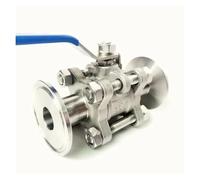 DN40 x 2" Tri Clamp 3-Piece Ball Shut Off Valve SUS 304 Stainless Steel Industrial