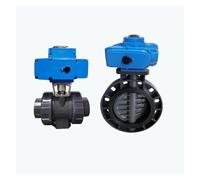 DN50DN65 2 "2-1/2" valvola a farfalla elettrica in plastica D971S di commutazione acqua resistenza acidi e alcali 12V 24V(DN50 4-20MA,DC24V)
