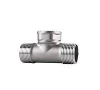 DN8/DN15/DN40 male+male+Female Threaded 3 Way Tee T Pipe Fitting 1/4" 1/2" 3/4" 1" 1-1/4" 1-1/2" Threaded 304 Stainless Steel(M x F x M,1")