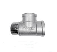 （DN8-DN50）male+male+Female Threaded 3 Way Tee T Pipe Fitting 1/4" 1/2" 3/4" 1" 1-1/4" 1-1/2" Threaded 304 Stainless Steel(M x F x F,1-1/2")