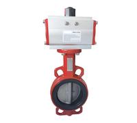 DN80 3" PN16 EPDM Tipo di gomma Wafer Tipo Valvola a farfalla pneumatica a doppio effetto dell'attuatore del ghisa
