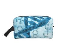 DNA Blue, organizer per cosmetici di grande capacità, borsa da viaggio per il trucco da donna