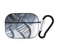 DNA Chain Photo AirPods Pro Custodia protettiva con anello portachiavi, custodia protettiva rigida in PC per AirPods Pro di seconda generazione, per donne e uomini, facile da aprire, protezione contro