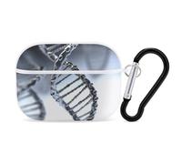 DNA Chain Photo AirPods Pro Custodia protettiva con anello portachiavi in PC custodia protettiva rigida per AirPods Pro di seconda generazione, per donne e uomini, facile da aprire, protezione