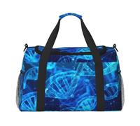 DNA Chain Photo Hand Travel Bag - Grande borsa riutilizzabile per la spesa, perfetta per attività all'aperto, sport, campeggio e generi alimentari, nero, Taglia unica
