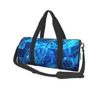 DNA Chain Photo Print Round Grande Capacità Borsa da Viaggio - Borsa portaoggetti multifunzionale, Nero , Taglia unica