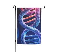 DNA Genetic Helix Bandiera da giardino 30,5 x 45,7 cm Primavera Estate Autunno Inverno Bandiere Stagionali Bandiere Bifacciali Festività Banner Outdoor Indoor Yard Bandiera per Decorazioni per la Casa