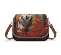 DNA Genetic Helix Borse a tracolla da donna in pelle borse da viaggio borse a tracolla Tote Bag per uso quotidiano, Lupo, Taglia unica