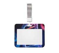 DNA Genetic Helix ID porta badge con cordino orizzontale in plastica con finestra trasparente impermeabile protezione per carte d'identità da lavoro per infermieri, insegnanti ufficio