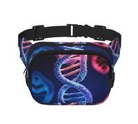 Dna Genetic Helix Marsupio da donna, impermeabile, regolabile, alla moda, casual, a tracolla, per corsa, allenamento, escursionismo, viaggi, nero, taglia unica, Nero , Taglia unica