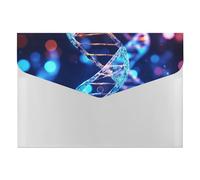 DNA Genetic Helix - Organizer per documenti a fisarmonica, con 6 tasche, espandibile, con etichette, cartelle per documenti da viaggio, buste in plastica con chiusura a scatto, 33 x 23 cm