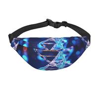DNA Genetic Helix Print Marsupio unisex impermeabile con 3 tasche con cerniera Marsupio per corsa e viaggi, nero, taglia unica, alla moda, nero, taglia unica, alla moda, Nero , Taglia unica, alla moda