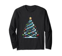 Dna Helix Albero di Natale Scienziato Biologia Insegnante di Scienze Maglia a Manica