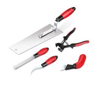 DNA MOTORING TileCraft Pro - Kit completo di installazione per piastrelle, include lima, pinza per piastrelle, pulitore per piastrelle, estrattore per sigillatura e sega a doppia faccia, set da cinque