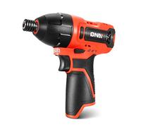 DNA MOTORING Tools-00162 - Avvitatore a percussione a batteria da 12 V, mandrino da 1/4", con luce LED + interruttore di rotazione avanti/indietro, rosso (solo strumento)