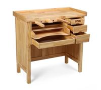 DNA MOTORING TOOLS-00524 - Banco da lavoro in legno resistente, con 4 cassetti, per officina, garage, con maniglia regolabile