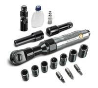 DNA MOTORING TOOLS-00529 - Set di chiavi a cricchetto da 1,2 cm, 17 pezzi, 1,5 m, 69 N.M, per riparazioni, assemblaggio manutenzione macchinari, con custodia, argento/nero, TOOLS-00529