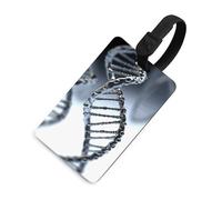 DNA - Targhette per bagagli con catena per foto, per valigie, con scudo per la privacy, borsa da viaggio, targhetta identificativa, per uomini e donne, zaino, stile nero