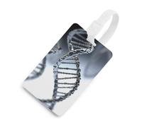 DNA - Targhette per bagagli con catena per foto, porta carte per bagagli con scudo per la privacy, borsa da viaggio, targhetta identificativa, per uomini e donne, zaino da borsa, stile bianco