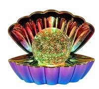 Dnaaz Col.Ch'g Clam wt - Lampada a LED con glitter e conchiglie marine color oro metallizzato