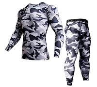 DNBUIFHSD Set Intimo Termico Mimetico da Uomo Set Intimo Termico Invernale Lungo Strato Base Uomo Sport Compressione Maglie a Manica Lunga-Color2_XL