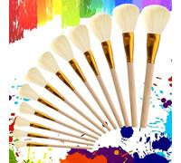 Dncvb 12 Pièces Pinceaux Peinture Acrylique, Pinceau Aquarelle, Professionnels Doux en Poils de Chèvre Blancs pour le Lavage, Les Travaux de Fond, l'aquarelle et la Poterie en Céramique