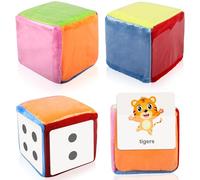 Dncvb 2 dadi grandi in schiuma da 10 cm, con tasche, grandi dadi in schiuma, dadi tascabili per l'istruzione prescolare dei bambini