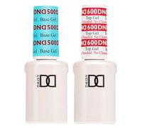 DND Base e Top Gel Polish No Cleanse Set, UV/LED Base 500 e Top Coat 600, Professional Duo, 0,5 Fl Oz ciascuno