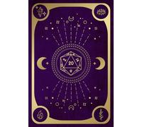 DND Character Journal and Campaign/Session 6x9 inch Notebook, Purple & Gold Book of Magic Cover