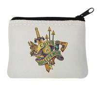 DND Crit Happens - Portamonete in neoprene, 10 x 11 cm, colore: Bianco