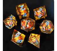 DnD Dadi Set Dadi D&D 7 Pezzi Occhio del Drago Mobili Bulbo Oculare Resina Gioco Particolari con Bordi Affilati Poliedrici Dadi per Dungeon Draghi Pathfinder RPG DND MTG con Confezione Regalo