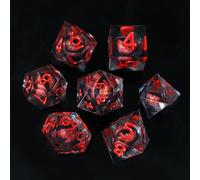 Elifel DND Dadi Set Dadi D&D 7 Pezzi Occhio del Drago Mobili Bulbo Oculare Resina Gioco Particolari con Bordi Affilati Poliedrici Dadi per Dungeon Draghi Pathfinder Rpg DND MTG con Confezione Regalo