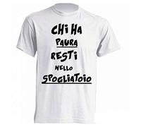 DND di D'Andolfo Ciro Maglia Cotone Chi ha Paura resti nello spogliatoio, Stampata Direttamente su Tessuto. (L)