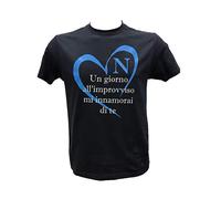 DND DI D'ANDOLFO CIRO T-Shirt Maglia Blu Calcio Napoli Coro Un Giorno all'improvviso Cuore, Stampata Direttamente su Tessuto Taglie da Uomo (XL)