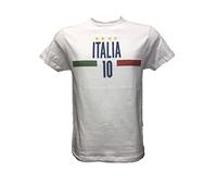 DND DI D'ANDOLFO CIRO T-Shirt Uomo Maglia Bianca/Blu Italia Numero 10 Personalizzabile con Nome e Numero sul Retro, Stampata Direttamente su Tessuto (Bianca, L)