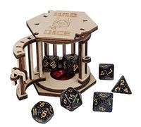DND Dice Prigione Con Set Poliedrici - Gabbia di Legno per i Tuoi Dadi Cattivi (Prigione A)