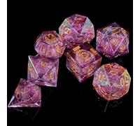 DND Dice Set, 100% Handmade Sharp Edge 7 Piece Resin Dice - Dungeons and Dragons Polyhedral Dice Set, Crystal Clear D&D Dice Set for RPG MTG Table Games