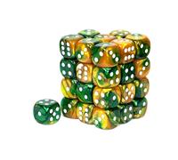 DND Dice Set-Chessex D&D Dice-12mm Gemini Gold, Green, and White Plastic Polyhed
