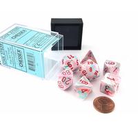 DND Dice Set - Chessex D&D Dice-16mm Festive: Pop Art & Red Limited Edition Plas