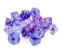 DND Dice Set - Chessex D&D Dice - 16mm Nebula Nocturnal & Blue Luminary Plastic