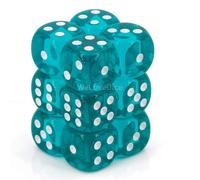 DND Dice Set-Chessex D&D Dice-16mm Translucent Teal and White Plastic Polyhedral