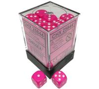 DND Dice Set di dadi Chessex D&D Dice-12 mm rosa opaco e bianco in plastica poliedrica, set di dadi Dungeons and Dragons, include 36 dadi - D6 (CHX25844)
