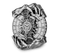 DND Ruota Dadi Spinner, Gyro di Dito, 7-in-1 Mano Magica Metallici D&D Dadi, Spinner di Dadi a Roulette Mano Magica, Regali di D&D con Scatola Regalo, Accessori per Giochi di Ruolo, Argento Scuro