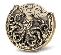 DND Ruota Dadi Spinner, Set di Dadi DND, 7-in-1 Polpo Metallici D&D Dadi, Spinner di Dadi a Roulette Polpo, Regali di D&D con Scatola Regalo, Accessori per Giochi di Ruolo e Giochi di Società, Bronzo